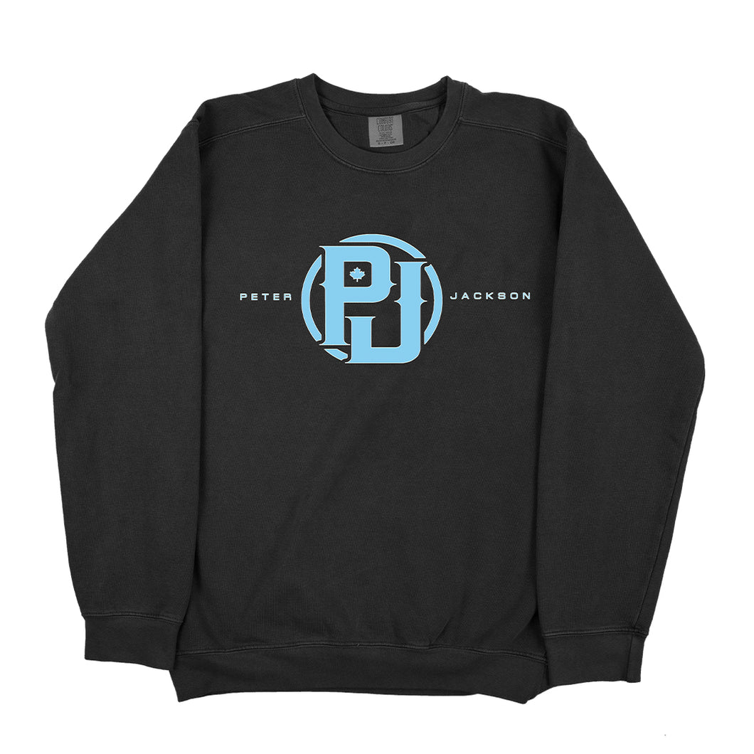 Crewneck - Black - Baby Blue Peter Jackson Logo