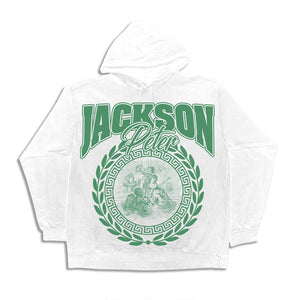 White Hooded Sweatshirt - Green -Cherub Logo