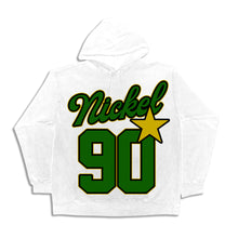 Load image into Gallery viewer, White - Hooded Sweatshirt &amp; Short Set - Green 9-0-Nickel Logo
