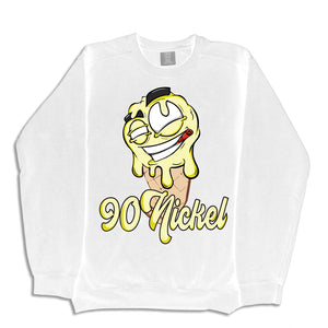 White Crewneck Sweater - 9-0-Nickel Ice Cream